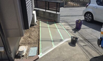 野田市　K様邸バイク置き場設置　外構工事/土間コンクリート